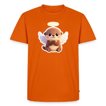 Cute Otter Angel with Wings and Halo - Men's Premium Organic T-Shirt - orange  - Front - Nico (187cm)