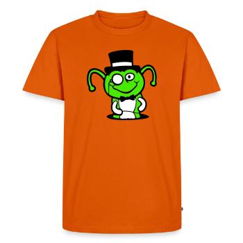 Caterpillar Top Hat Monocle Gentleman Empire Hole Bottom - Men's Premium Organic T-Shirt - orange  - Front - Nico (187cm)