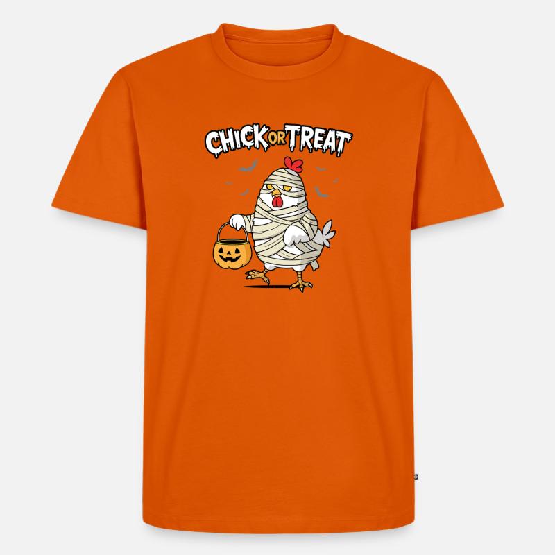 Küken oder Leckerli - Männer Premium Bio T-Shirt - Orange 