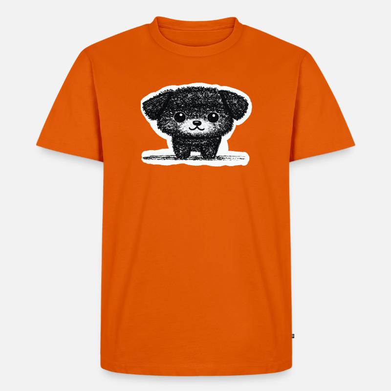 Winziges Hündchen (Grau) - Männer Premium Bio T-Shirt - Orange 