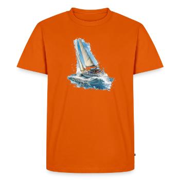 Voilier dans le bruit des vagues - T-shirt Premium bio Homme - orange  - Devant - Nico (187cm)