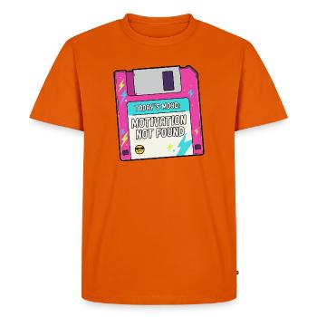 Motivation is lacking on floppy - Men's Premium Organic T-Shirt - orange  - Front - Nico (187cm)