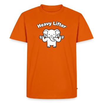 Haltérophile lourd Elephant - T-shirt Premium bio Homme - orange  - Devant - Nico (187cm)