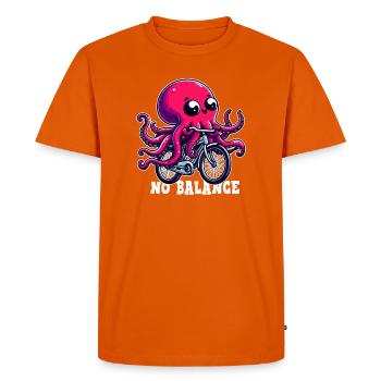 No Balance Cycling Octopus - Men's Premium Organic T-Shirt - orange  - Front - Nico (187cm)