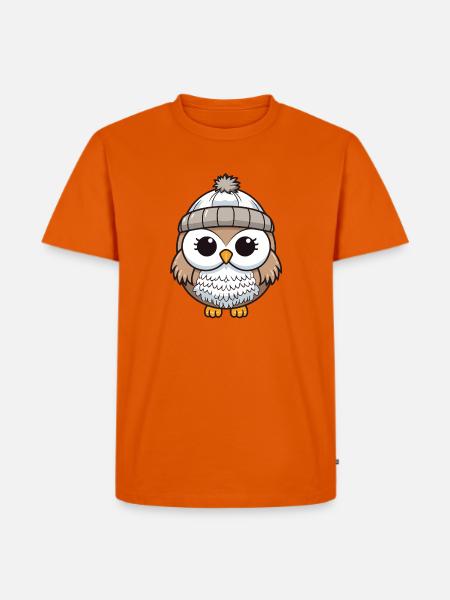 Eule Winter Tier Baby Comic - Männer Premium Bio T-Shirt - Orange