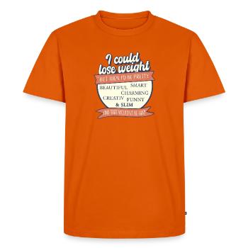 Je pourrais perdre du poids, mais ce serait injuste - T-shirt Premium bio Homme - orange  - Devant - Nico (187cm)