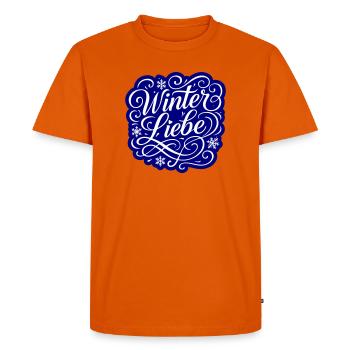 Amour d’hiver Coeur hivernal - T-shirt Premium bio Homme - orange  - Devant - Nico (187cm)