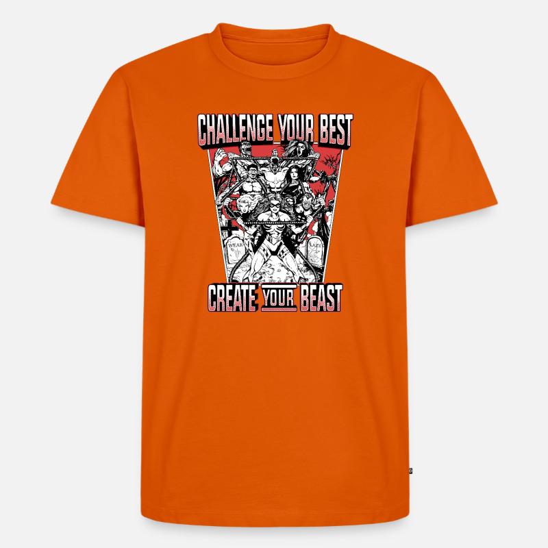 CYB - Backprint - Black/White/Red - Challenge - Männer Premium Bio T-Shirt - Orange 