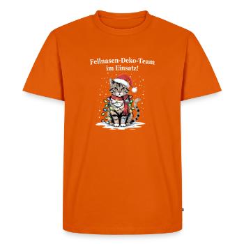 L’équipe de décoration de nez en fourrure en action ! - T-shirt Premium bio Homme - orange  - Devant - Nico (187cm)