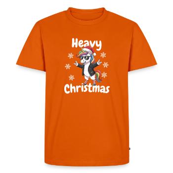 Jupe Licorne de Noël lourd - T-shirt Premium bio Homme - orange  - Devant - Nico (187cm)