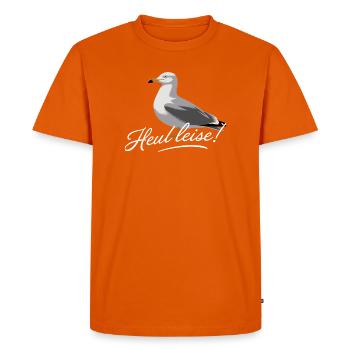 Howl softly seagull illustration funny saying - Men's Premium Organic T-Shirt - orange  - Front - Nico (187cm)