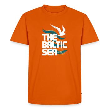The Baltic Sea Baltic Seagull Waves Coast Sea - Men's Premium Organic T-Shirt - orange  - Front - Nico (187cm)