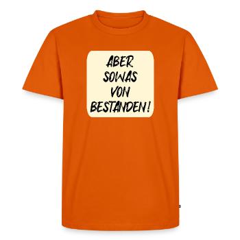 EXAMS PASSED - Men's Premium Organic T-Shirt - orange  - Front - Nico (187cm)
