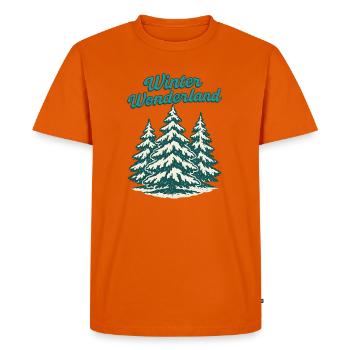 Pins du pays des merveilles hivernales - T-shirt Premium bio Homme - orange  - Devant - Nico (187cm)