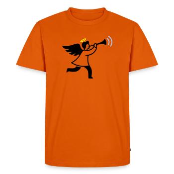 Ange avec trompette - T-shirt Premium bio Homme - orange  - Devant - Nico (187cm)