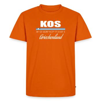Kos - Men's Premium Organic T-Shirt - orange  - Front - Nico (187cm)