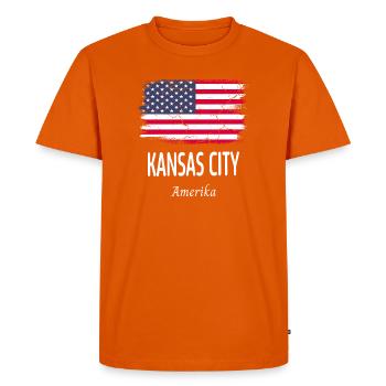 Kansas City - Men's Premium Organic T-Shirt - orange  - Front - Nico (187cm)