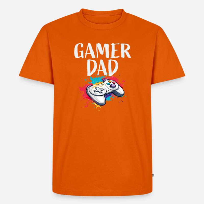 Gamer Dad Controller - Männer Premium Bio T-Shirt - Orange