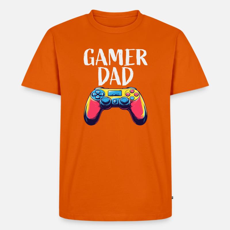 Gamer Dad Controller Grafik - Männer Premium Bio T-Shirt - Orange 