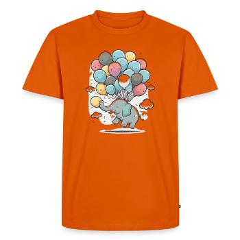 Éléphant ballon dans la mer de nuages - T-shirt Premium bio Homme - orange  - Devant - Nico (187cm)