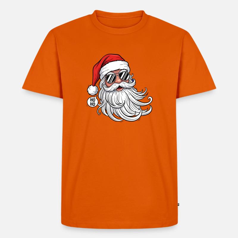 Cooler Santa Comic Kopf mit Sonnenbrille - Männer Premium Bio T-Shirt - Orange 