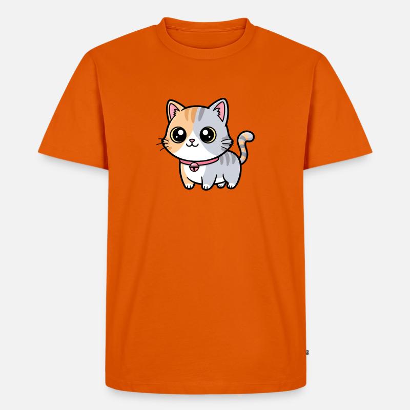 Calico Kitten Collar Charm - Men's Premium Organic T-Shirt - orange 