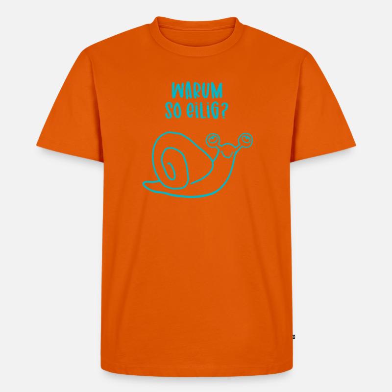 Relaxte Schnecke - Warum so eilig? - Männer Premium Bio T-Shirt - Orange