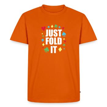 Colorful Card Suits Hearts Spades Poker Art - Men's Premium Organic T-Shirt - orange  - Front - Nico (187cm)