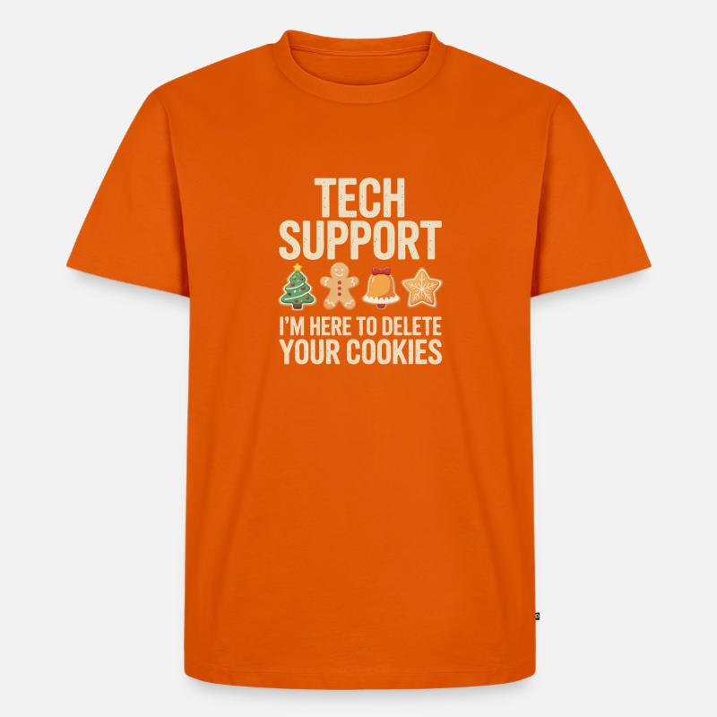 Tech Support Cookies Tee - Männer Premium Bio T-Shirt - Orange 