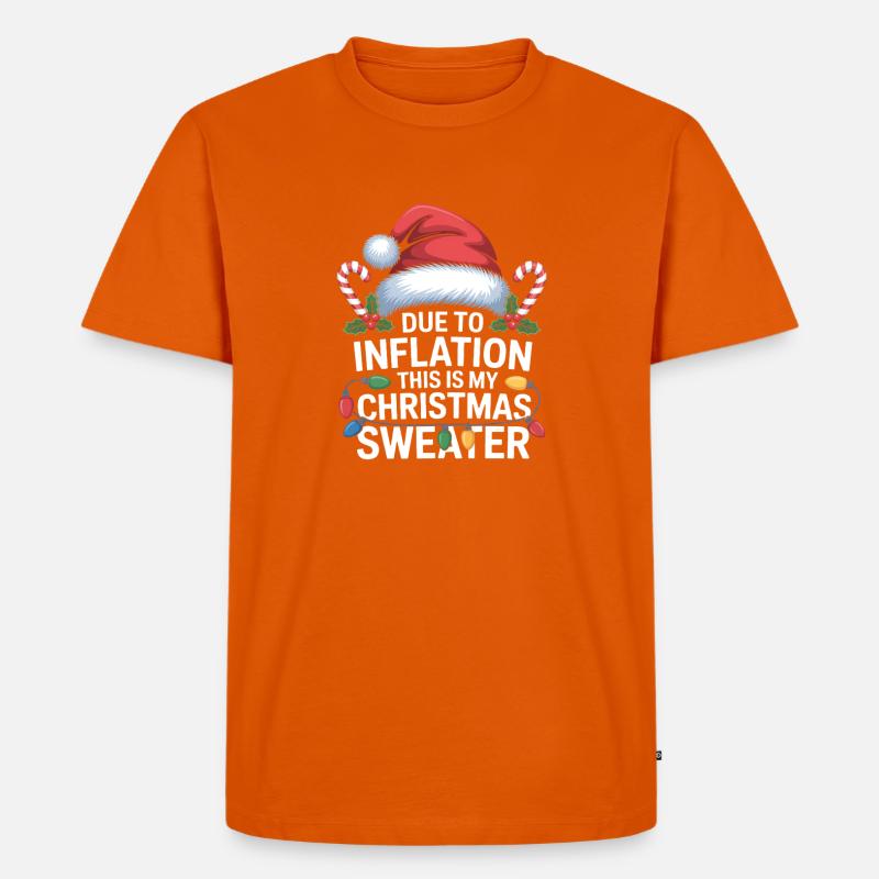 Inflation Weihnachtspullover-Humor - Männer Premium Bio T-Shirt - Orange 