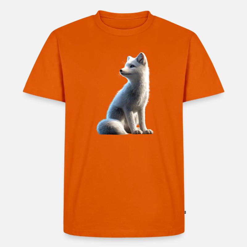 Polarfuchs Schneefuchs Eisfuchs Süßer Weißer Fuchs - Männer Premium Bio T-Shirt - Orange 