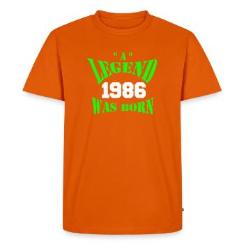 Une légende est née (1986) - T-shirt Premium bio Homme - orange  - Devant - Nico (187cm)