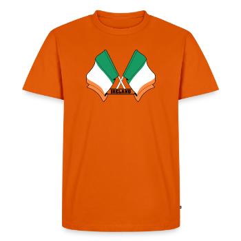 Ireland Flag Crossed - Men's Premium Organic T-Shirt - orange  - Front - Nico (187cm)