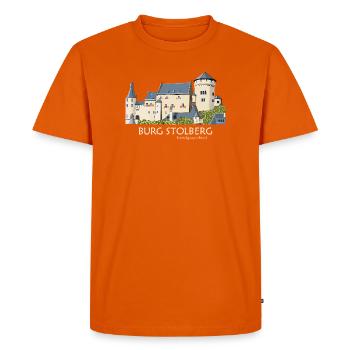Stolberg Castle Illustration Hand Drawing - Men's Premium Organic T-Shirt - orange  - Front - Nico (187cm)