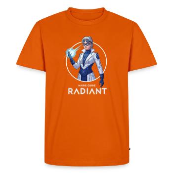 Futuristic Radiant Scientist - Men's Premium Organic T-Shirt - orange  - Front - Nico (187cm)