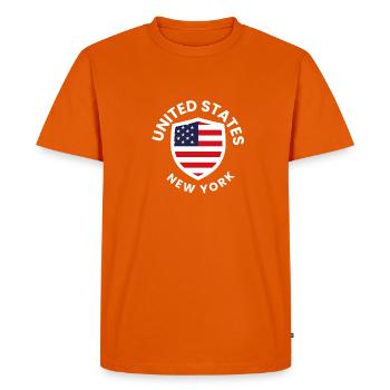 USA NY Patriot Shield - T-shirt Premium bio Homme - orange  - Devant - Nico (187cm)