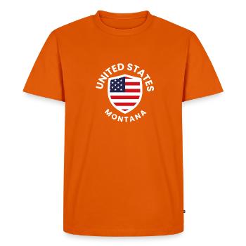 USA Flagshield Montana emblem - Men's Premium Organic T-Shirt - orange  - Front - Nico (187cm)