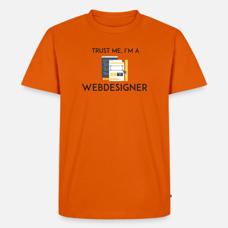Vertrau mir, ich bin Webdesigner - Männer Premium Bio T-Shirt - Orange 