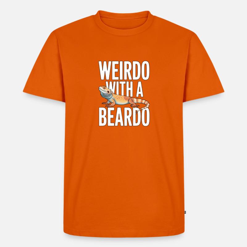 Weirdo mit Bartkind - Männer Premium Bio T-Shirt - Orange 