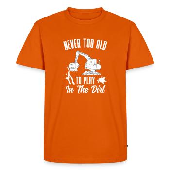 Jamais trop vieux pour jouer dans l’excavatrice de terre - T-shirt Premium bio Homme - orange  - Devant - Nico (187cm)