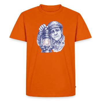 Homme senior avec lanterne - T-shirt Premium bio Homme - orange  - Devant - Nico (187cm)