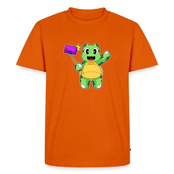 Turtle Smartphone - Men's Premium Organic T-Shirt - orange  - Front - Nico (187cm)