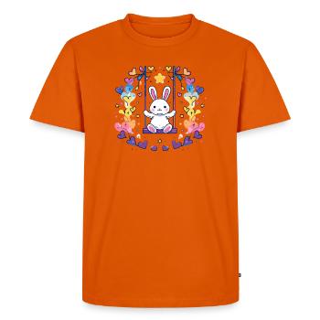 Design joyeux de balançoire de lapin - T-shirt Premium bio Homme - orange  - Devant - Nico (187cm)