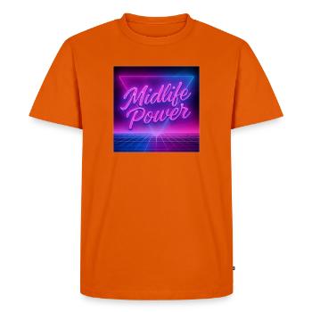 Pouvoir de la mi-vie - T-shirt Premium bio Homme - orange  - Devant - Nico (187cm)