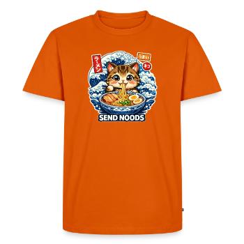 Send Noods Ramen - Men's Premium Organic T-Shirt - orange  - Front - Nico (187cm)