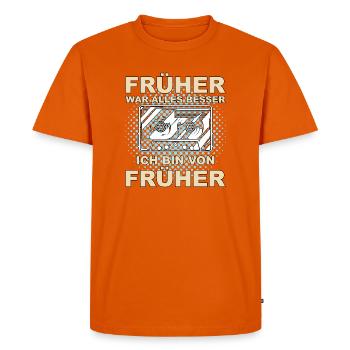 Tout était mieux avant - je viens d’avant - T-shirt Premium bio Homme - orange  - Devant - Nico (187cm)