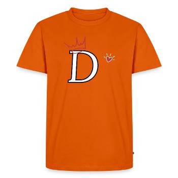 Heart Crown Letter - Men's Premium Organic T-Shirt - orange  - Front - Nico (187cm)
