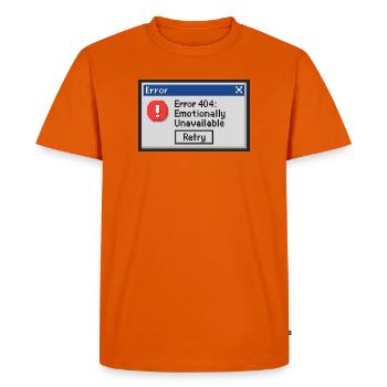 Error 404 - Emotionally Unavailable - Men's Premium Organic T-Shirt - orange  - Front - Nico (187cm)