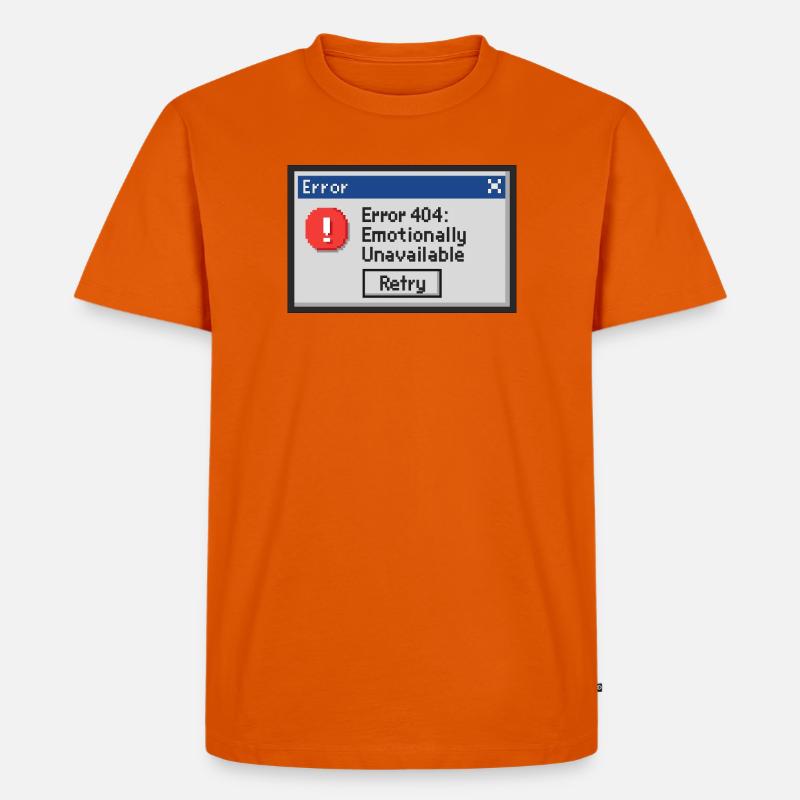 Error 404 - Emotionally Unavailable - Männer Premium Bio T-Shirt - Orange 