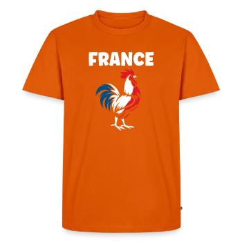 Coq Tricolore France - T-shirt Premium bio Homme - orange  - Devant - Nico (187cm)